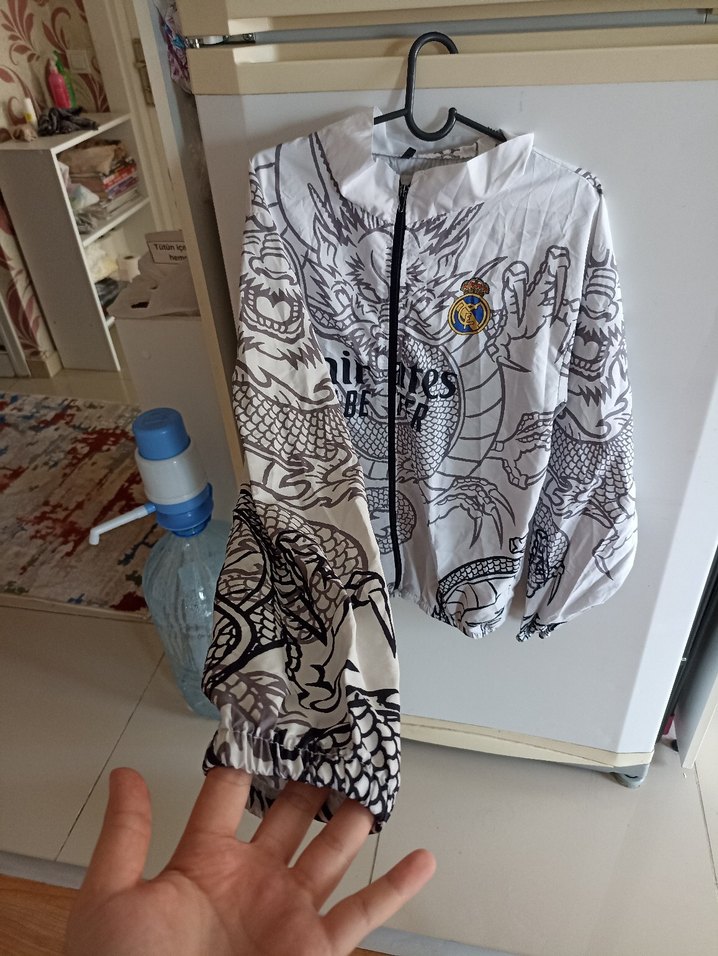 Baskılı Beyaz Erkek İnce Ceket - Görsel 4