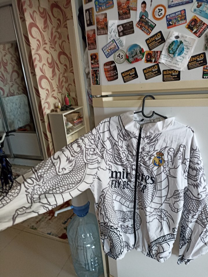 Baskılı Beyaz Erkek İnce Ceket - Görsel 2