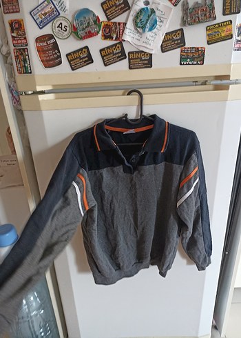 Gri Uzun Kollu Düğmeli Sweatshirt - Görsel 4