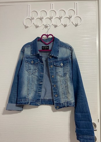 Düğmeli Mavi Kadın Denim Ceket - Görsel 2