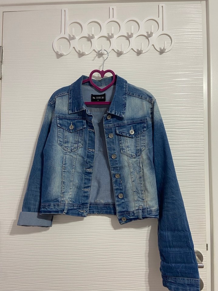 Düğmeli Mavi Kadın Denim Ceket - Görsel 2