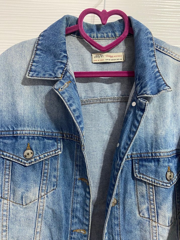 Kadın Açık Mavi Denim Ceket - Görsel 2