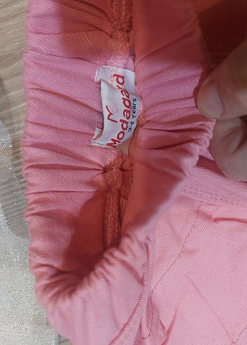 Kız Çocuk Pembe Denim Volanlı Şort - Görsel 3