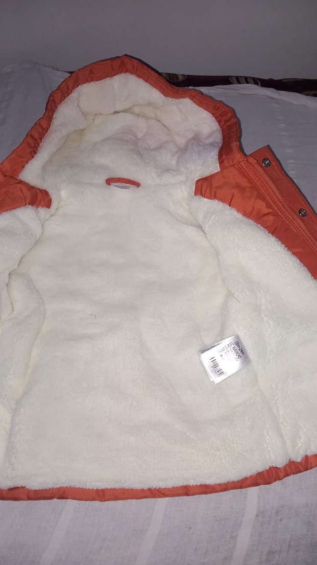 Turuncu Kapüşonlu Erkek Bebek Mont - Görsel 2