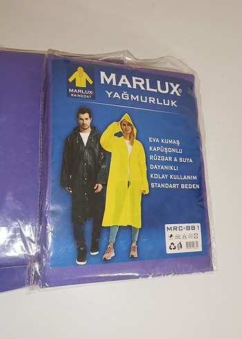 Mor Uzun Kadın Yağmurluk Kapüşonlu - Görsel 2