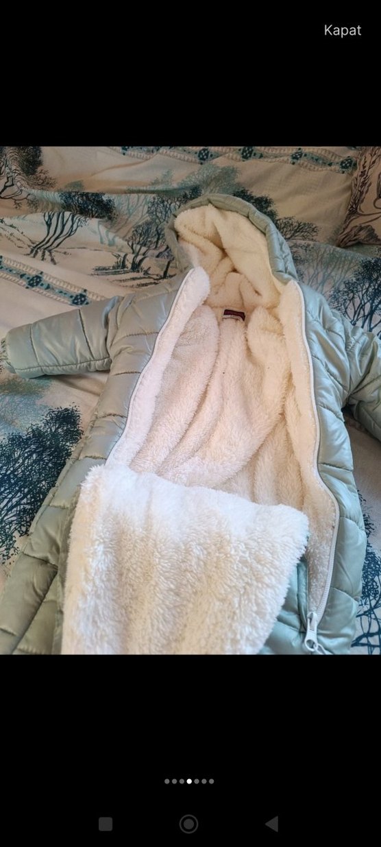 Gri Bebek Kız Tulum, Nakışlı ve Kürklü - Görsel 3