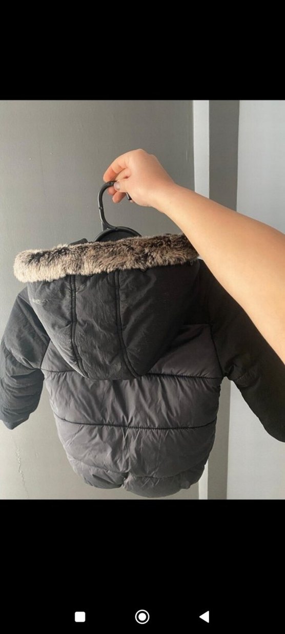 Kürklü Siyah Erkek Çocuk Mont - Görsel 2