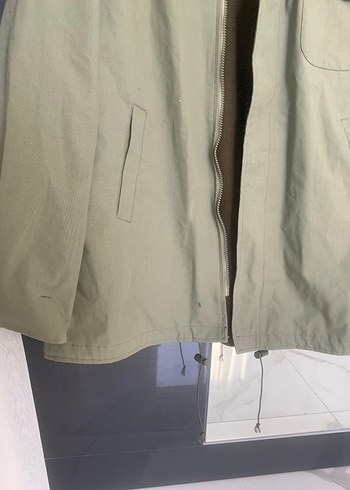 Erkek Haki Midi Ceket Fermuarlı - Görsel 3