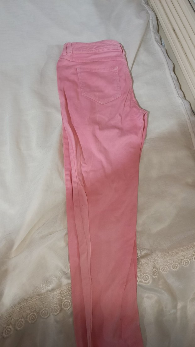 Pembe Kadın kot Pantolon - Görsel 2