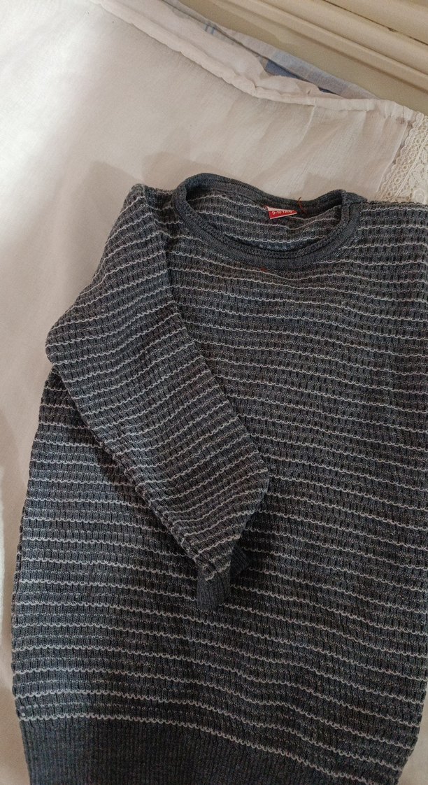 Gri Kısa Kollu Erkek Çocuk Triko Kazak - Görsel 2