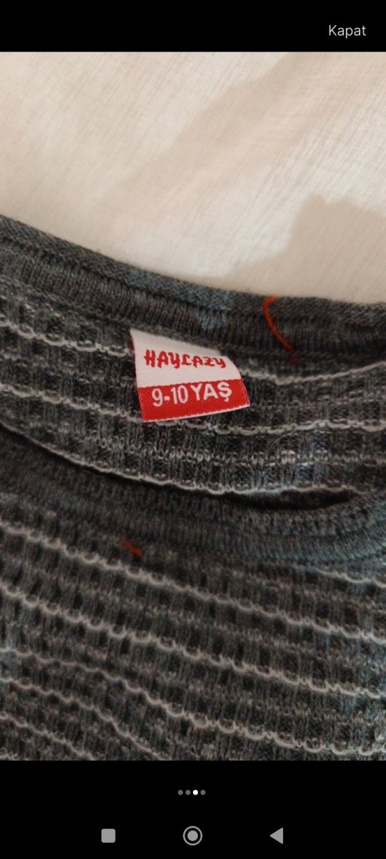 Gri erkek çocuk uzun  Kollu Triko Kazak - Görsel 3