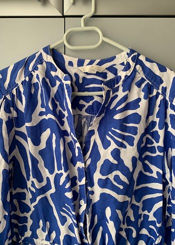 Mavi Batik Desenli Hamile Kısa Tunik/elbise - Görsel 3