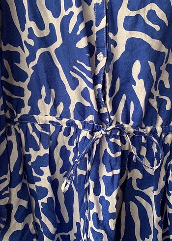 Mavi Batik Desenli Hamile Kısa Tunik/elbise - Görsel 2