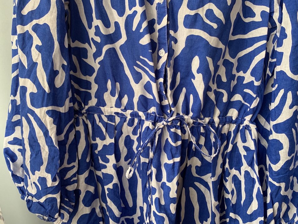 Mavi Batik Desenli Hamile Kısa Tunik/elbise - Görsel 2