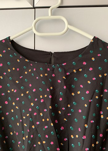 Renkli Desenli Uzun Kollu kısa Elbise - Görsel 4