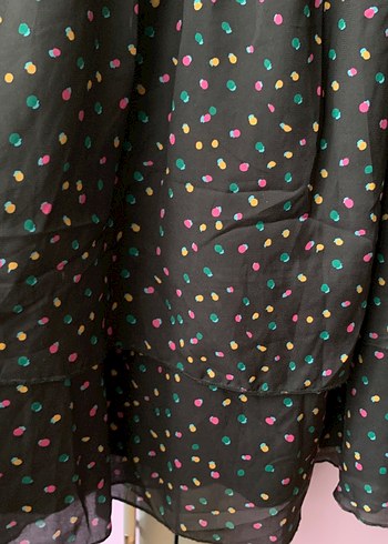 Renkli Desenli Uzun Kollu kısa Elbise - Görsel 2