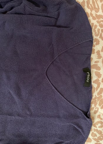 Mor V Yaka Uzun Kollu Triko Kazak - Görsel 2