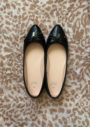 Klasik Siyah Yılan Desenli Kadın Babet - Görsel 4