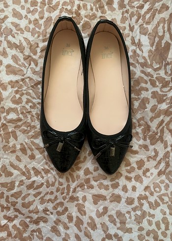 Klasik Siyah Yılan Desenli Kadın Babet - Görsel 3