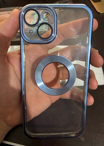 IPhone 14 Mavi Parlak Silikon Telefon Kılıfı - Görsel 3