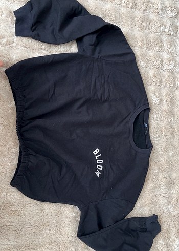 ambar Siyah Baskılı Oversize Sweatshirt