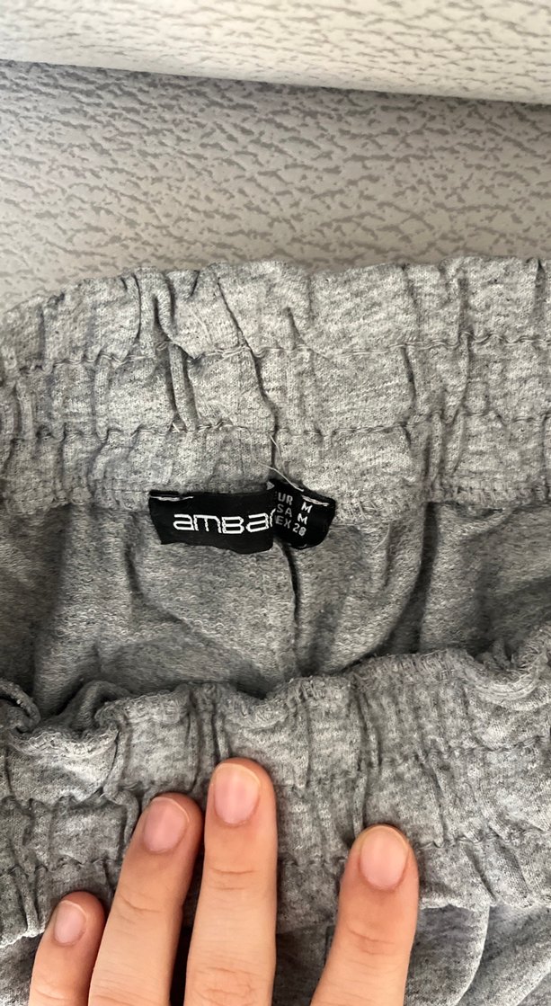 AMBAR Gri Rahat Kesim Kadın Eşofman Altı - Görsel 3