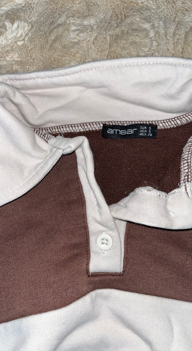 ambar Düğmeli Kahverengi Midi crop - Görsel 3