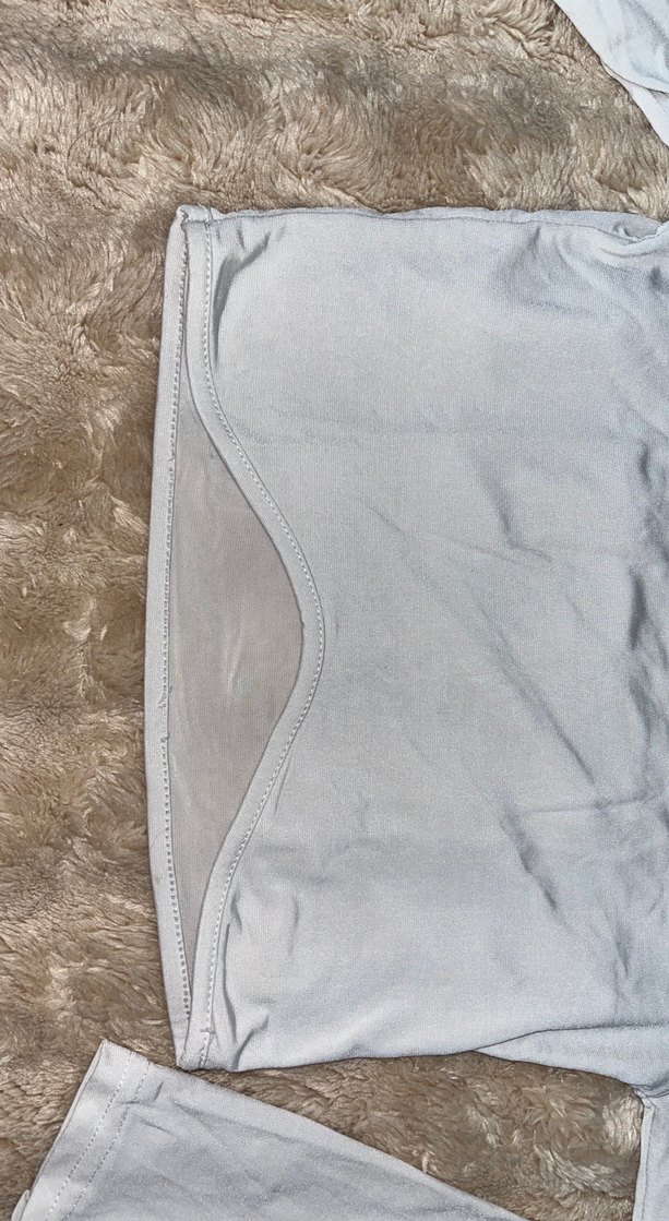 AMBAR Beyaz Uzun Kollu crop - Görsel 2