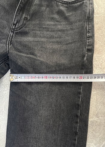 yüksek bel straight fit siyah jean - Görsel 9