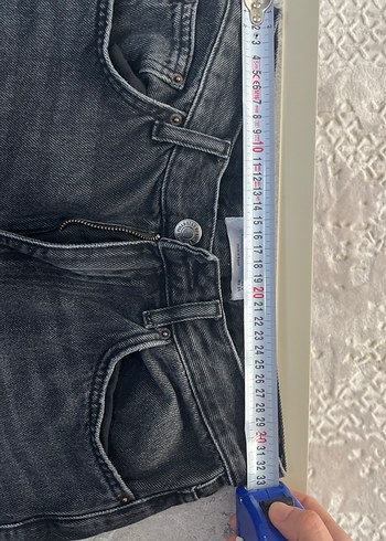 yüksek bel straight fit siyah jean - Görsel 7