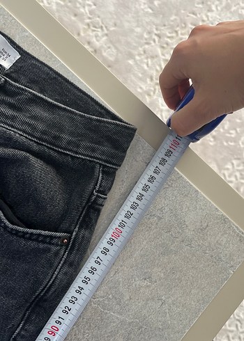 yüksek bel straight fit siyah jean - Görsel 8