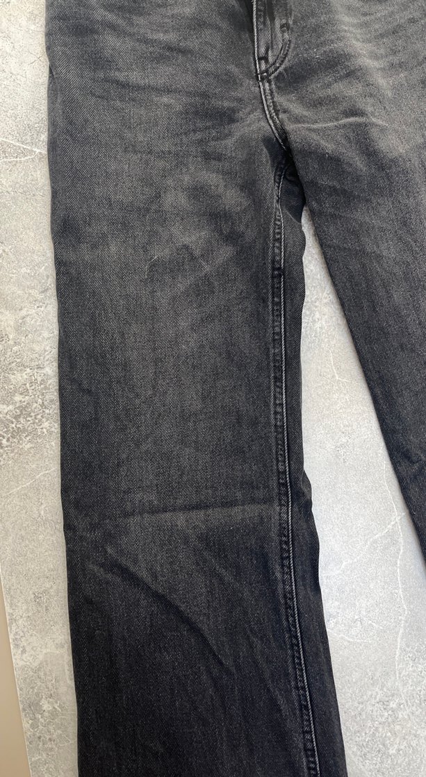 yüksek bel straight fit siyah jean - Görsel 4