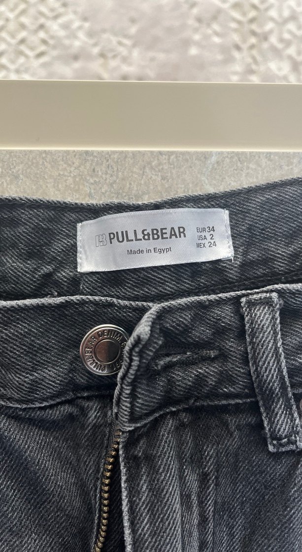 yüksek bel straight fit siyah jean - Görsel 5