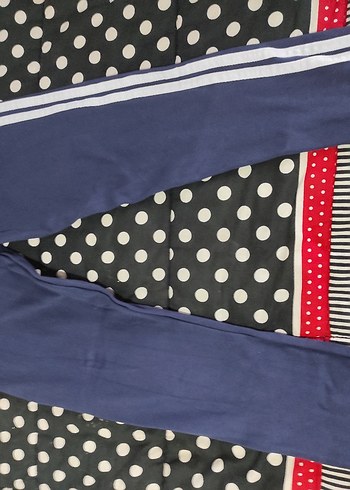 Mavi Elastik Bel Detaylı Kadın Tayt - Görsel 2