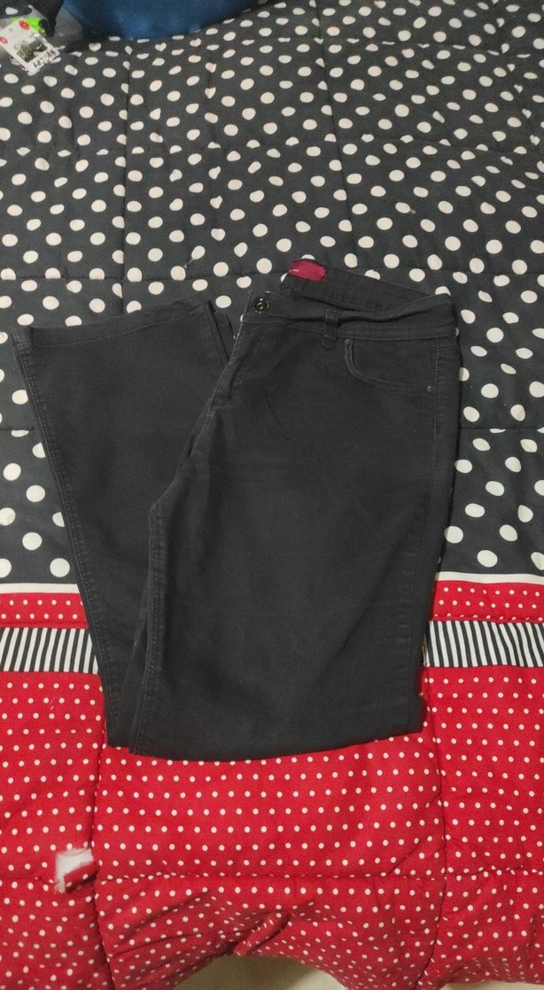 Siyah Polka Noktalı Kadın Kumaş Pantolon - Görsel 2