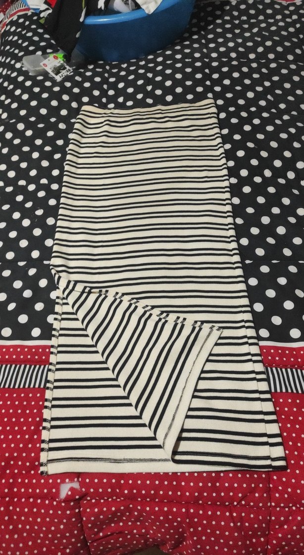 Çizgili Pilili Uzun etek - Görsel 2