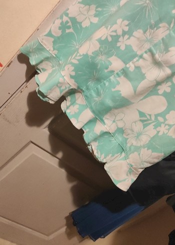 Turkuaz Desenli Midi Bohem Elbise - Görsel 4