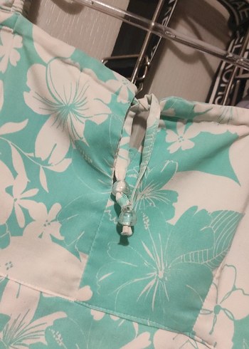 Turkuaz Desenli Midi Bohem Elbise - Görsel 2