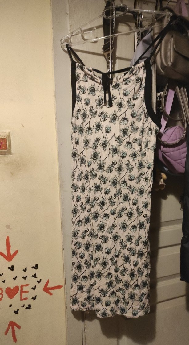 Bej Desenli Uzun Bohem Elbise - Görsel 2