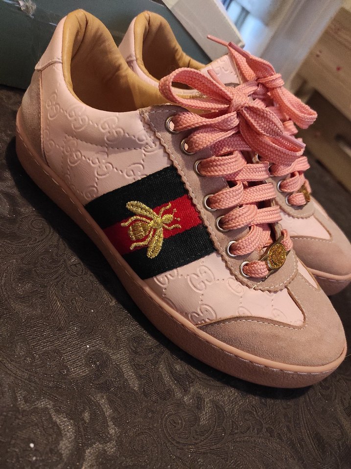 Pembe Bağcıklı Yüksek Topuklu Kadın Spor Ayakkabı - Görsel 2