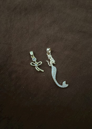 Altın Renk Mini Denizkızı ve Fiyonk Kolye Uçları