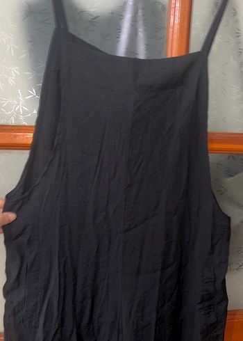 xxl Beden siyah Renk Siyah Keten Salaş Uzun Tulum