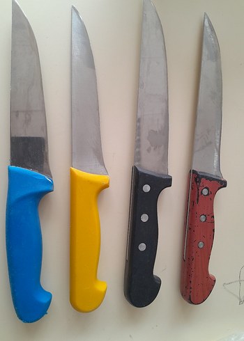 Renkli saplı 4 adet kasap bıçak. Tanesi 200TL - Görsel 2