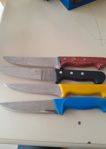Renkli saplı 4 adet kasap bıçak. Tanesi 200TL - Görsel 3
