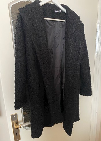 Siyah Uzun Peluş Kadın Kaban - Görsel 2