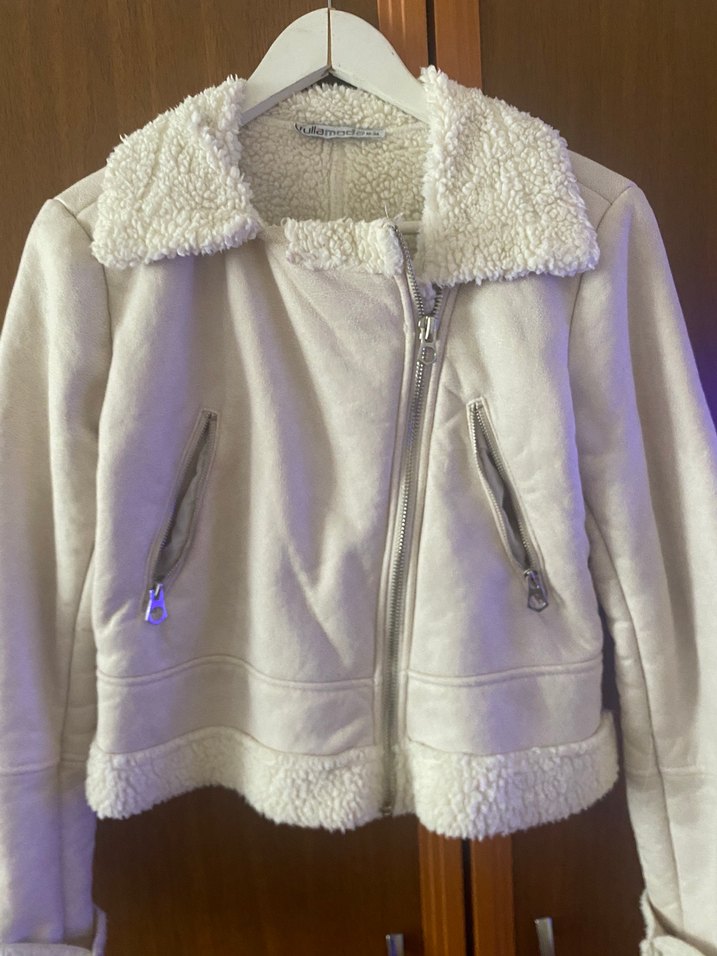 Beyaz Mini Kürklü Kadın Ceket - Görsel 2