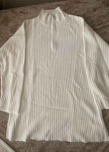 Beyaz Midi Örgü Kadın ikili takım - Görsel 2