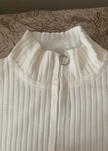 Beyaz Midi Örgü Kadın ikili takım - Görsel 3