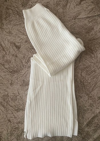 Beyaz Midi Örgü Kadın ikili takım - Görsel 4