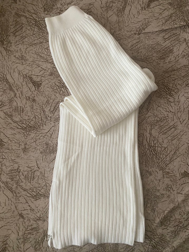 Beyaz Midi Örgü Kadın ikili takım - Görsel 4